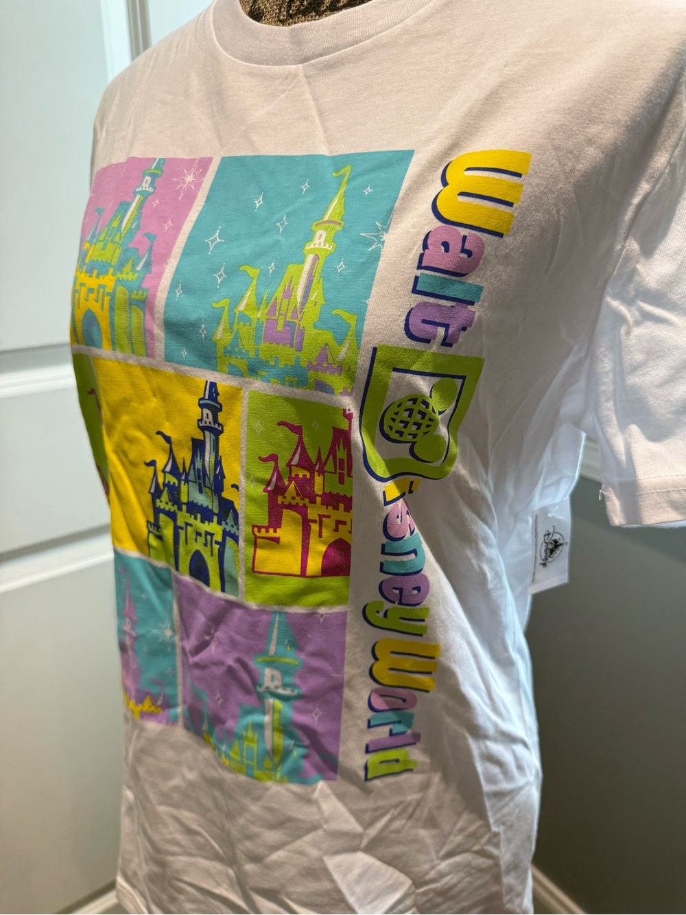 WDW Castle Graphic Unisex Tee with Pastel Pop Castle Panels